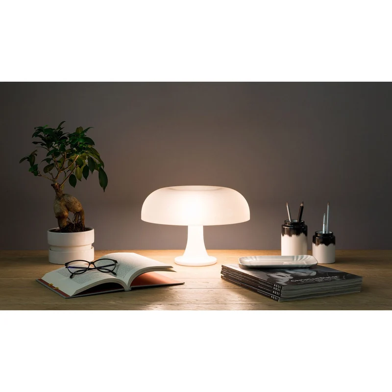 Paddenstoelvormige Tafellamp met 4 Lichtbronnen en Gedimde Retro Sfeer | Sansoti