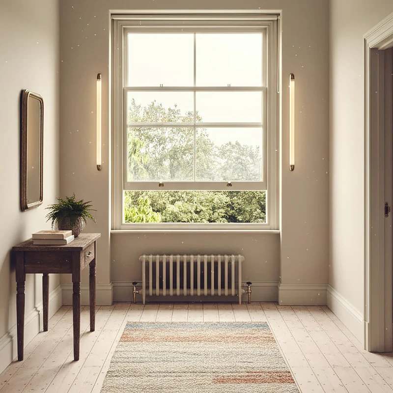 Wandlamp met Geribbelde Glazen Buis en Gebogen Roestvrijstalen Accenten | Moderne Verlichting met Geïntegreerde LED | Sansoti