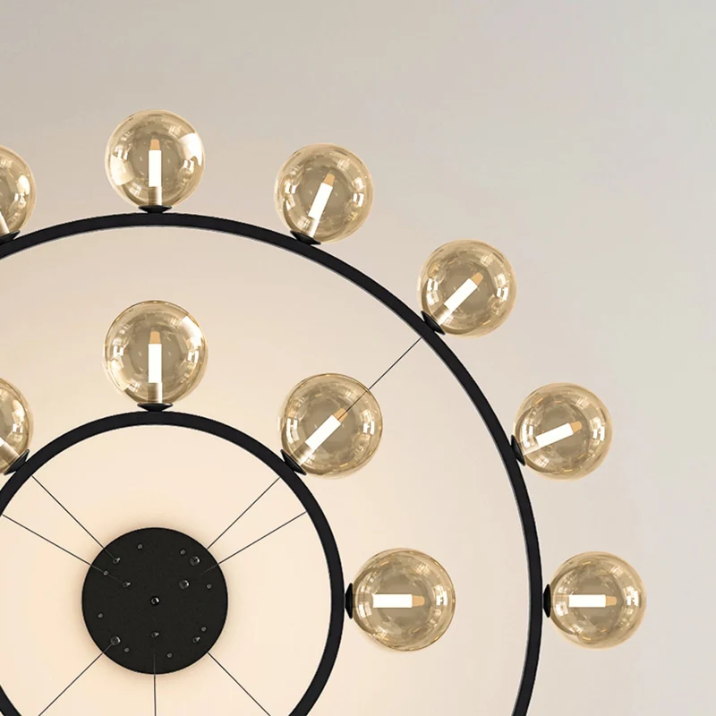 Moderne Kroonluchter met Glazen Kappen – Stijlvol Metalen Design voor Eetkamer Woonkamer Slaapkamer Restaurant | Sansoti