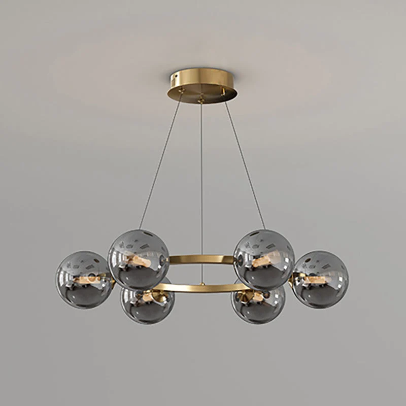 Moderne Kroonluchter met Glazen Kappen – Stijlvol Metalen Design voor Eetkamer Woonkamer Slaapkamer Restaurant | Sansoti