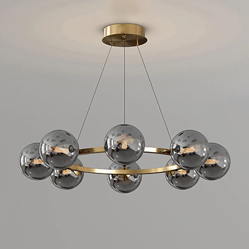 Moderne Kroonluchter met Glazen Kappen – Stijlvol Metalen Design voor Eetkamer Woonkamer Slaapkamer Restaurant | Sansoti