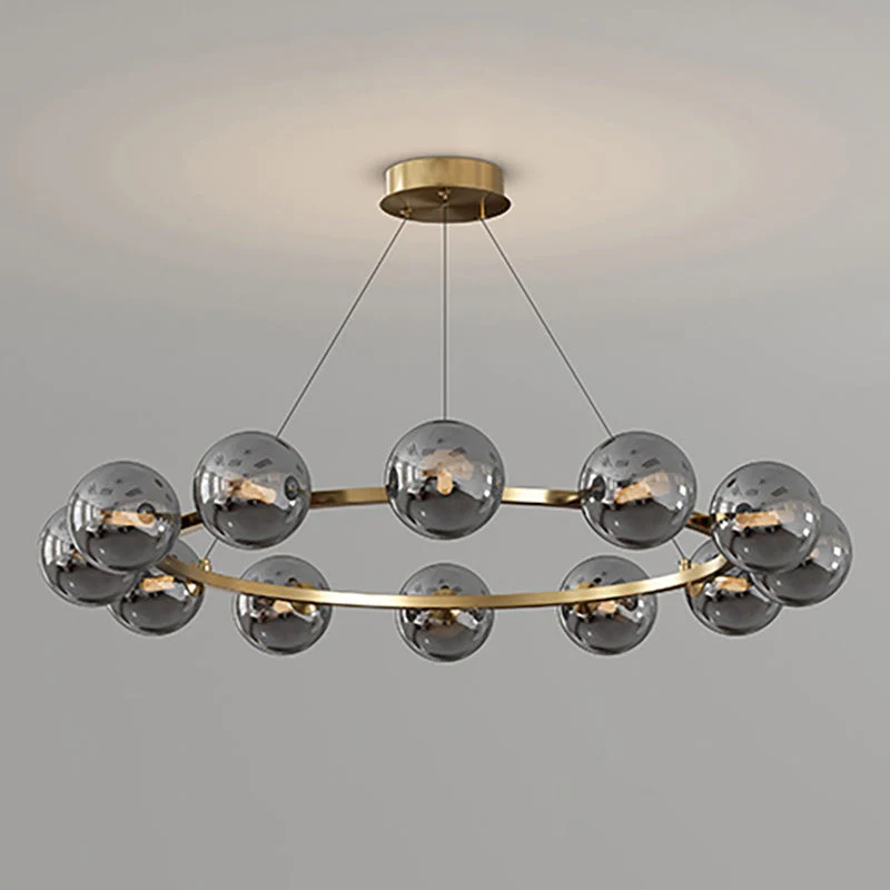 Moderne Kroonluchter met Glazen Kappen – Stijlvol Metalen Design voor Eetkamer Woonkamer Slaapkamer Restaurant | Sansoti