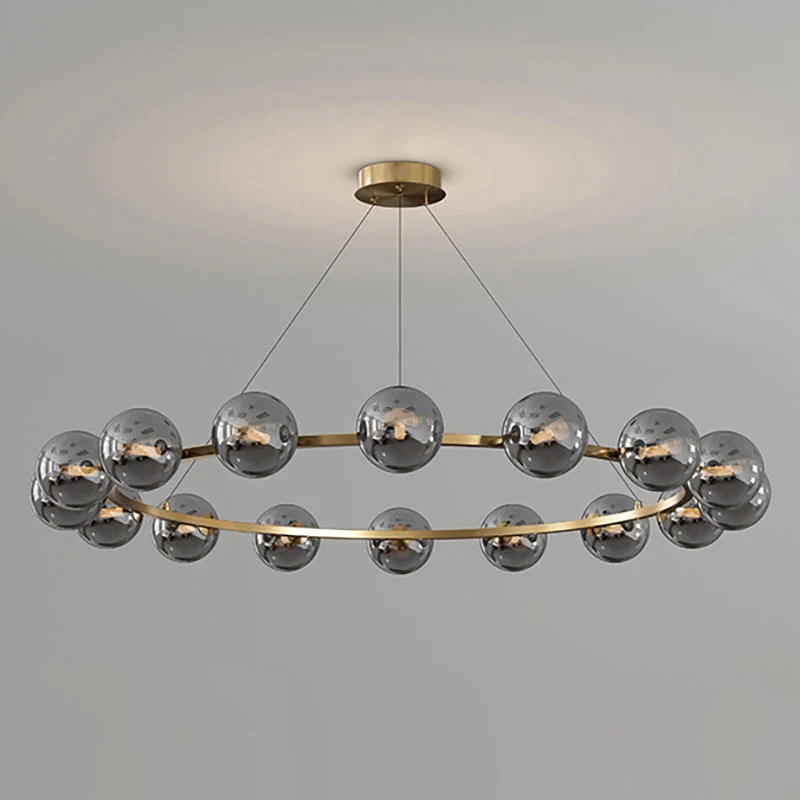 Moderne Kroonluchter met Glazen Kappen – Stijlvol Metalen Design voor Eetkamer Woonkamer Slaapkamer Restaurant | Sansoti