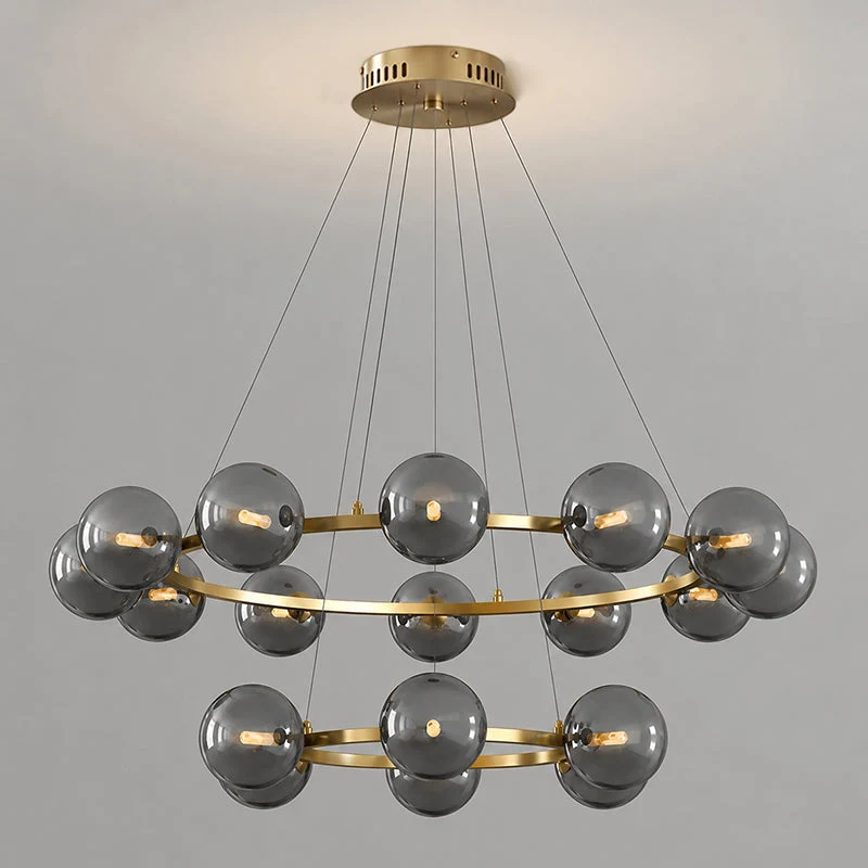 Moderne Kroonluchter met Glazen Kappen – Stijlvol Metalen Design voor Eetkamer Woonkamer Slaapkamer Restaurant | Sansoti