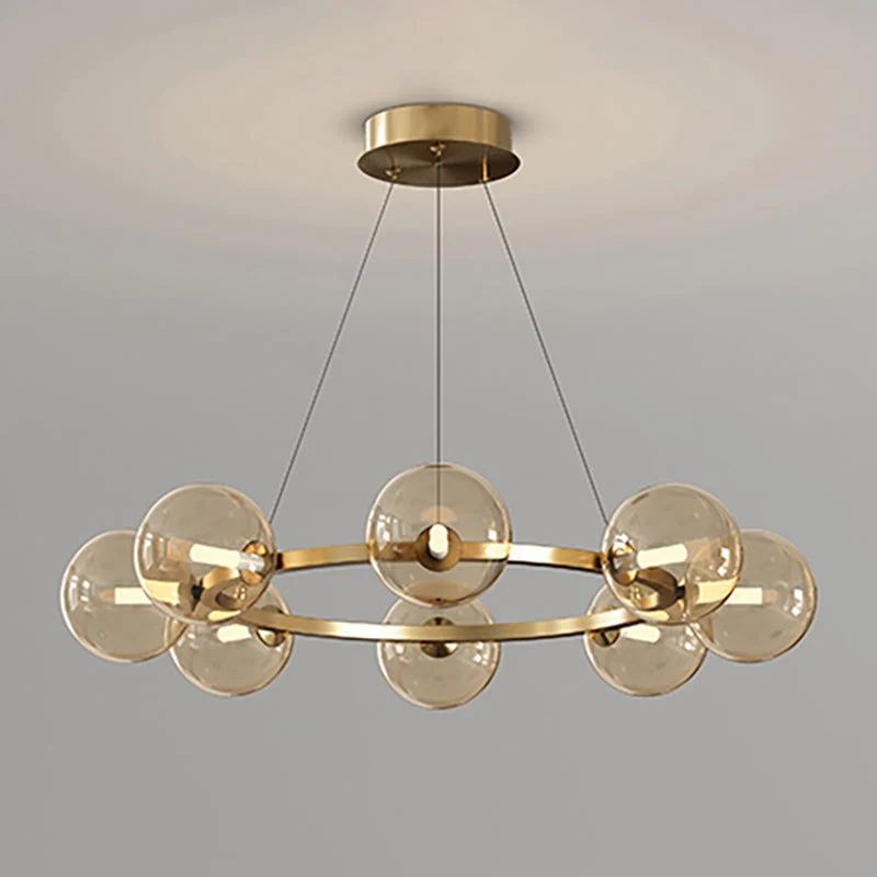Moderne Kroonluchter met Glazen Kappen – Stijlvol Metalen Design voor Eetkamer Woonkamer Slaapkamer Restaurant | Sansoti