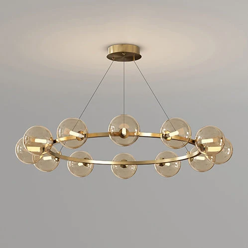 Moderne Kroonluchter met Glazen Kappen – Stijlvol Metalen Design voor Eetkamer Woonkamer Slaapkamer Restaurant | Sansoti