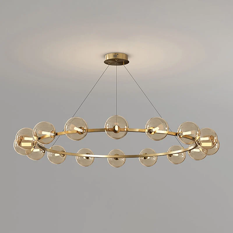 Moderne Kroonluchter met Glazen Kappen – Stijlvol Metalen Design voor Eetkamer Woonkamer Slaapkamer Restaurant | Sansoti