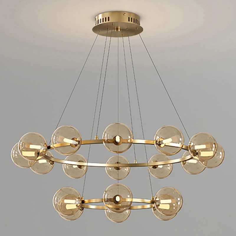 Moderne Kroonluchter met Glazen Kappen – Stijlvol Metalen Design voor Eetkamer Woonkamer Slaapkamer Restaurant | Sansoti