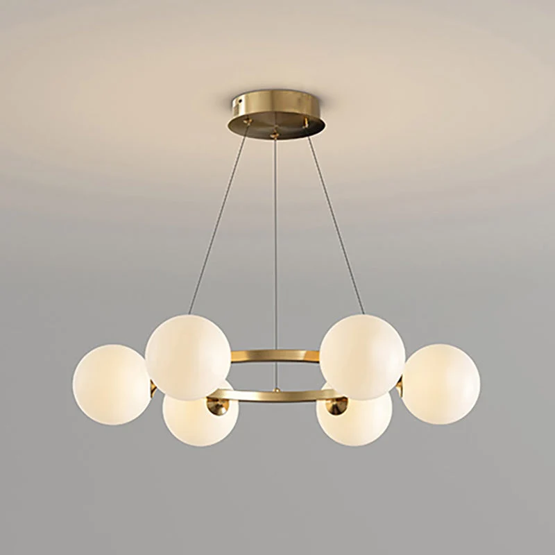 Moderne Kroonluchter met Glazen Kappen – Stijlvol Metalen Design voor Eetkamer Woonkamer Slaapkamer Restaurant | Sansoti