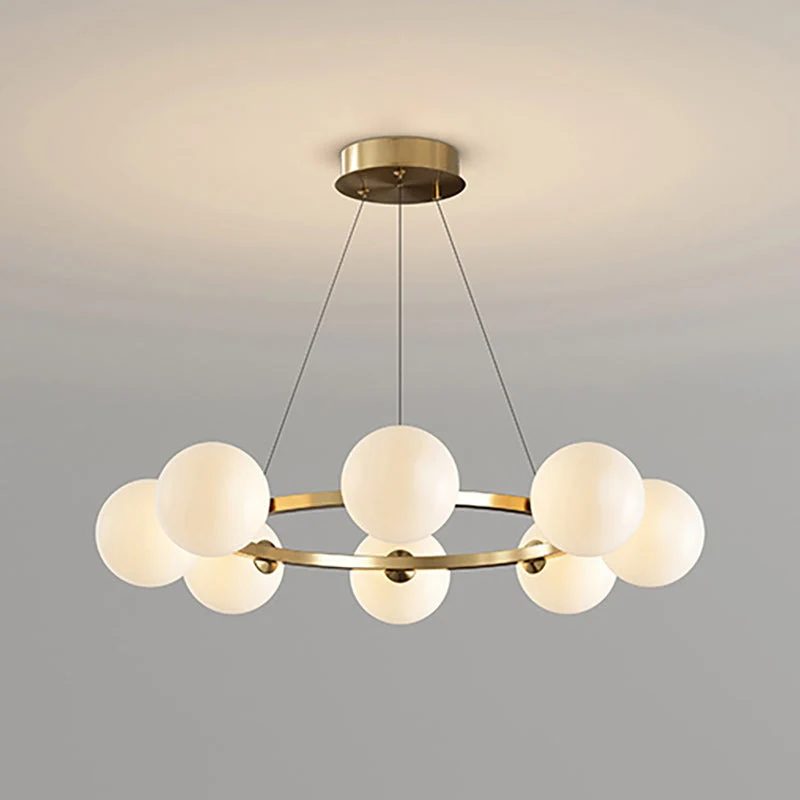 Moderne Kroonluchter met Glazen Kappen – Stijlvol Metalen Design voor Eetkamer Woonkamer Slaapkamer Restaurant | Sansoti