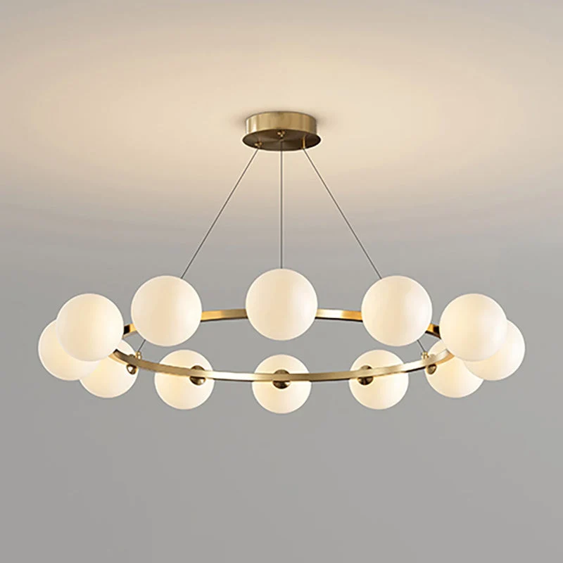 Moderne Kroonluchter met Glazen Kappen – Stijlvol Metalen Design voor Eetkamer Woonkamer Slaapkamer Restaurant | Sansoti