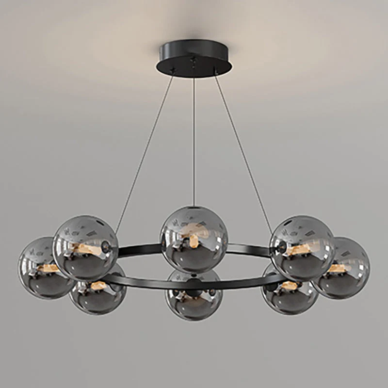 Moderne Kroonluchter met Glazen Kappen – Stijlvol Metalen Design voor Eetkamer Woonkamer Slaapkamer Restaurant | Sansoti