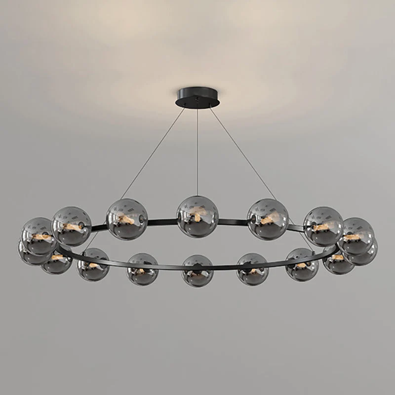 Moderne Kroonluchter met Glazen Kappen – Stijlvol Metalen Design voor Eetkamer Woonkamer Slaapkamer Restaurant | Sansoti