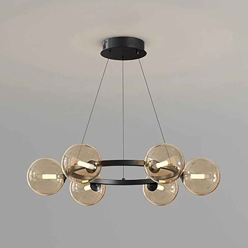 Moderne Kroonluchter met Glazen Kappen – Stijlvol Metalen Design voor Eetkamer Woonkamer Slaapkamer Restaurant | Sansoti