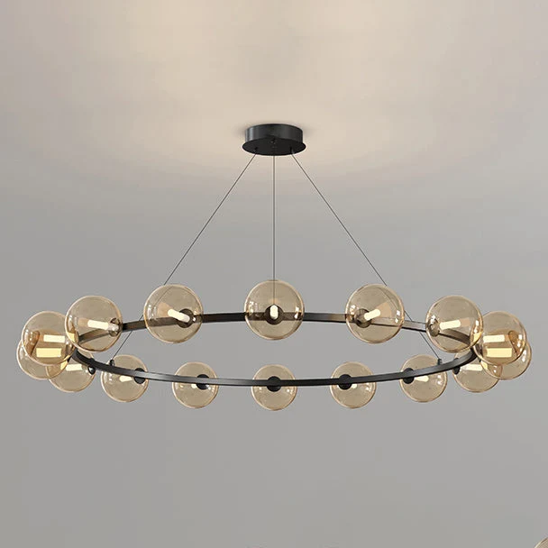 Moderne Kroonluchter met Glazen Kappen – Stijlvol Metalen Design voor Eetkamer Woonkamer Slaapkamer Restaurant | Sansoti