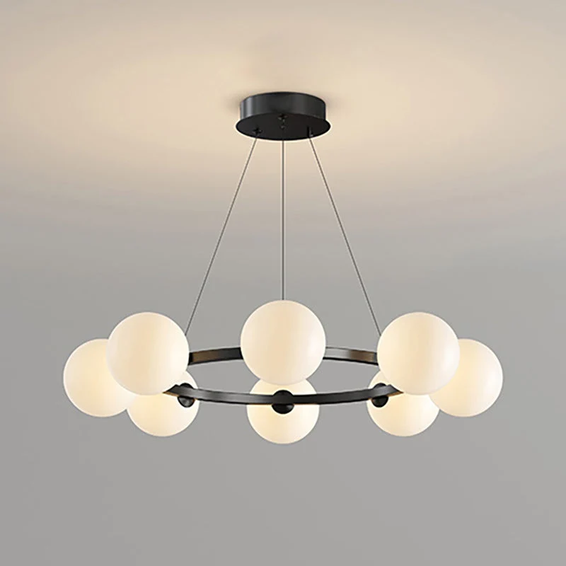 Moderne Kroonluchter met Glazen Kappen – Stijlvol Metalen Design voor Eetkamer Woonkamer Slaapkamer Restaurant | Sansoti