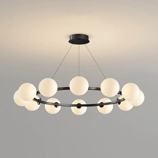 Moderne Kroonluchter met Glazen Kappen – Stijlvol Metalen Design voor Eetkamer Woonkamer Slaapkamer Restaurant | Sansoti