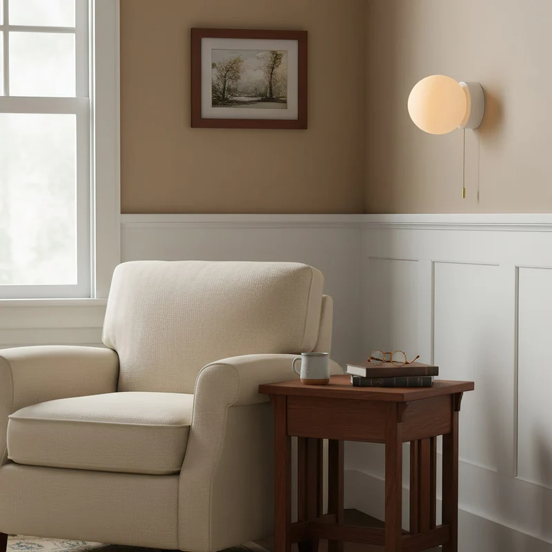 Glazen Wandlamp Scandinavisch Design met Ronde Bolkap Wit Glas G9 Fitting Compact & Modern Sfeervol voor Slaapkamer Hal | Sansoti