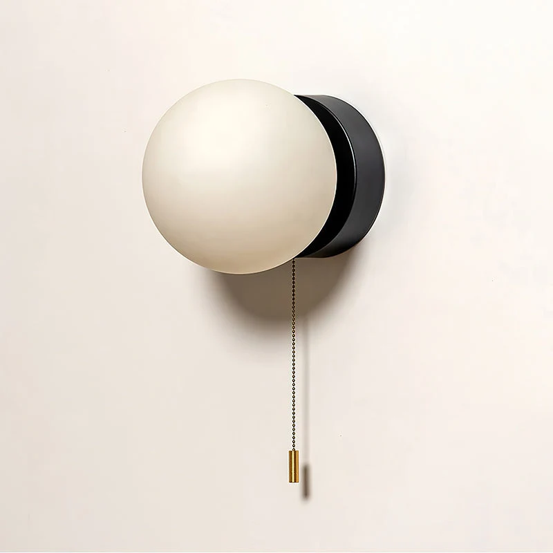 Glazen Wandlamp Scandinavisch Design met Ronde Bolkap Wit Glas G9 Fitting Compact & Modern Sfeervol voor Slaapkamer Hal | Sansoti