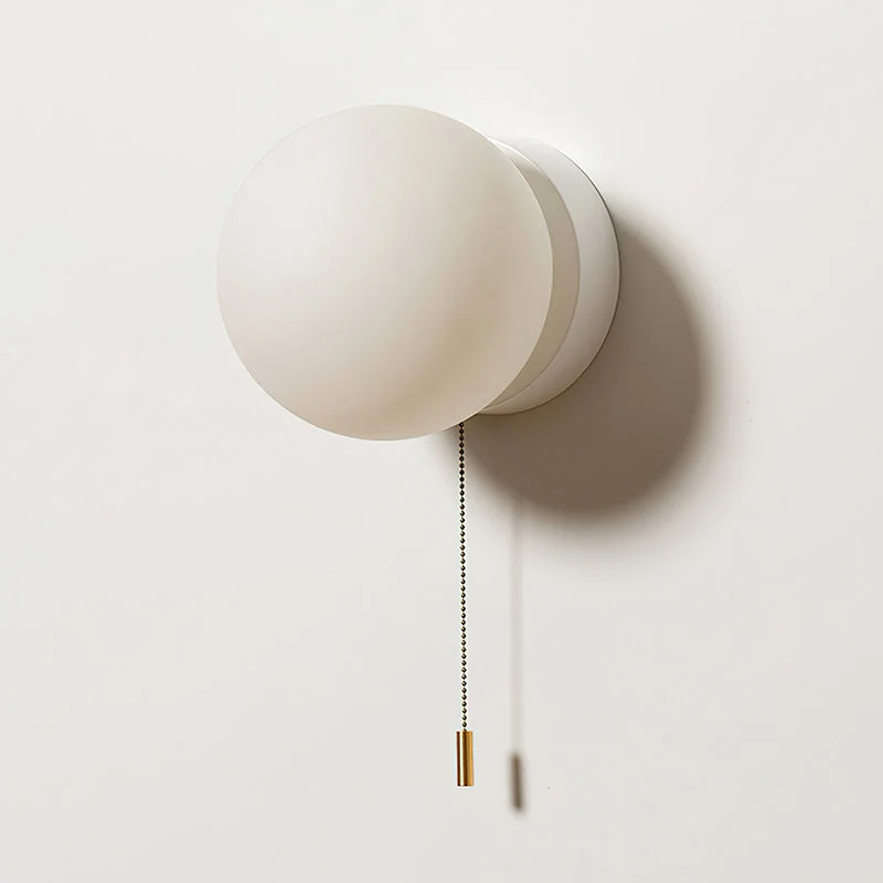 Glazen Wandlamp Scandinavisch Design met Ronde Bolkap Wit Glas G9 Fitting Compact & Modern Sfeervol voor Slaapkamer Hal | Sansoti
