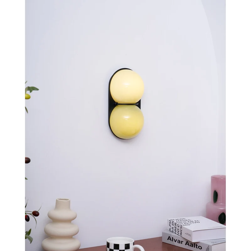 Moderne Dubbele Glazen Wandlamp – Speelse Verlichting met Gekleurde Glazen voor Slaapkamer & Kinderkamer | Sansoti