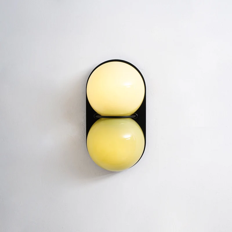 Moderne Dubbele Glazen Wandlamp – Speelse Verlichting met Gekleurde Glazen voor Slaapkamer & Kinderkamer | Sansoti