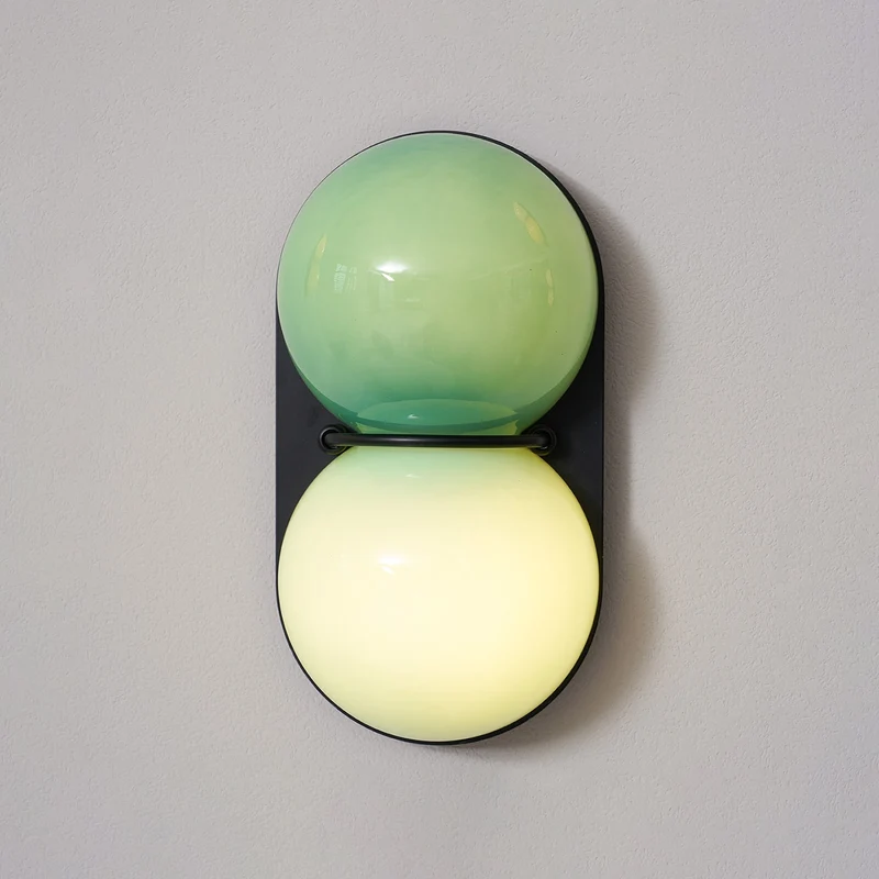 Moderne Dubbele Glazen Wandlamp – Speelse Verlichting met Gekleurde Glazen voor Slaapkamer & Kinderkamer | Sansoti