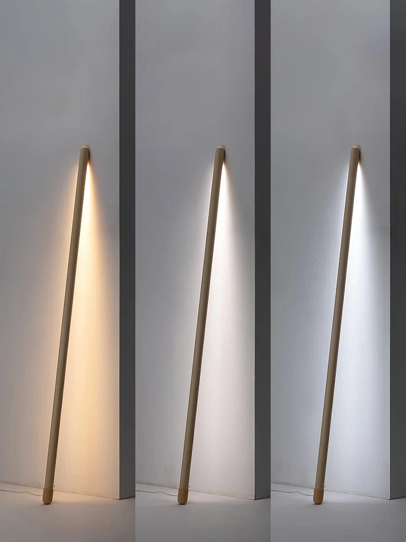 Scandinavische Vloerlamp Hout & Acryl met Geïntegreerde LED Staaflamp 135cm | Sansoti