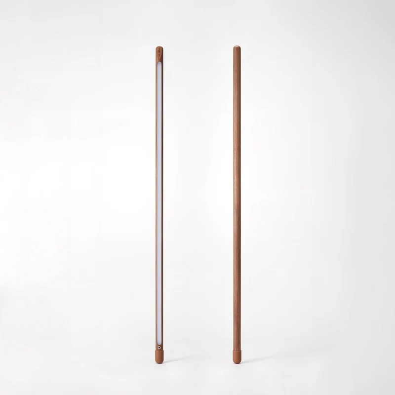Scandinavische Vloerlamp Hout & Acryl met Geïntegreerde LED Staaflamp 135cm | Sansoti