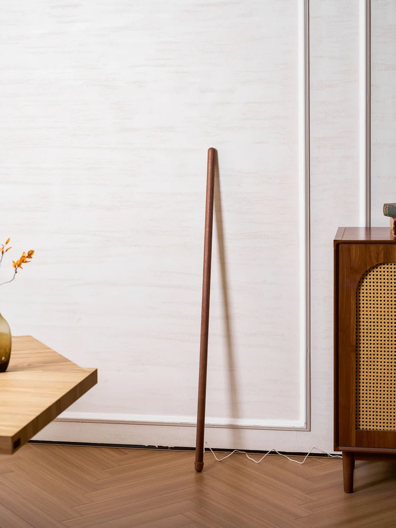 Scandinavische Vloerlamp Hout & Acryl met Geïntegreerde LED Staaflamp 135cm | Sansoti