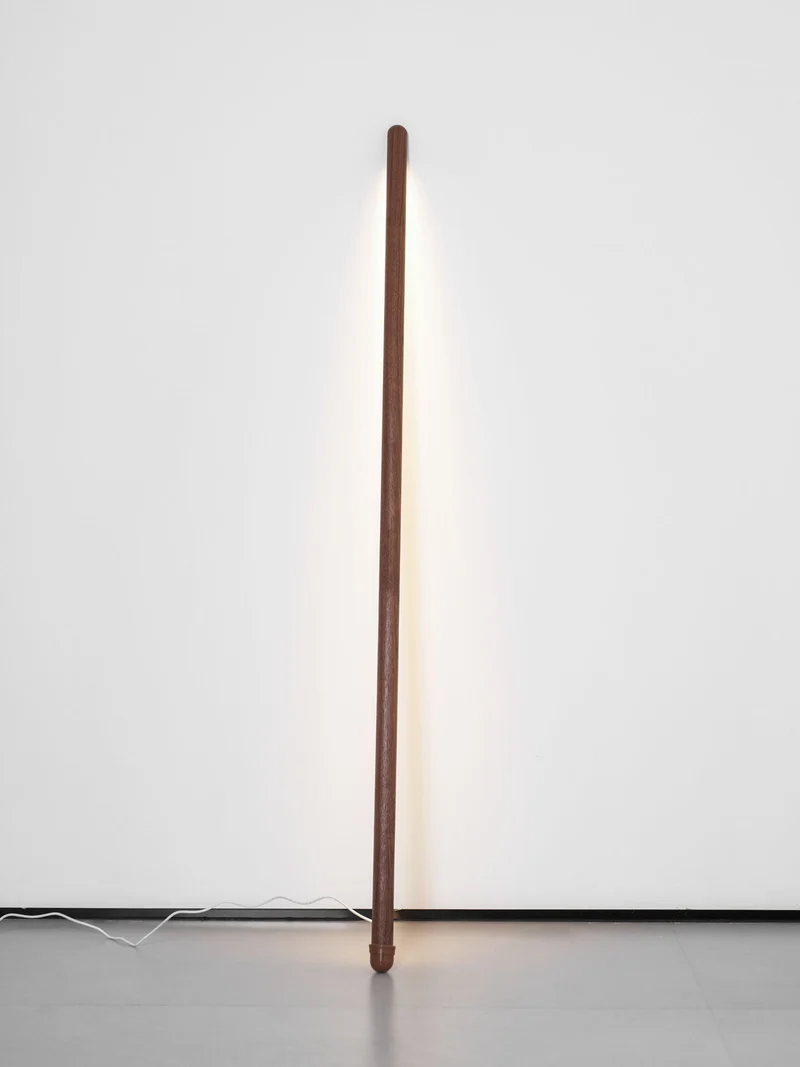 Scandinavische Vloerlamp Hout & Acryl met Geïntegreerde LED Staaflamp 135cm | Sansoti