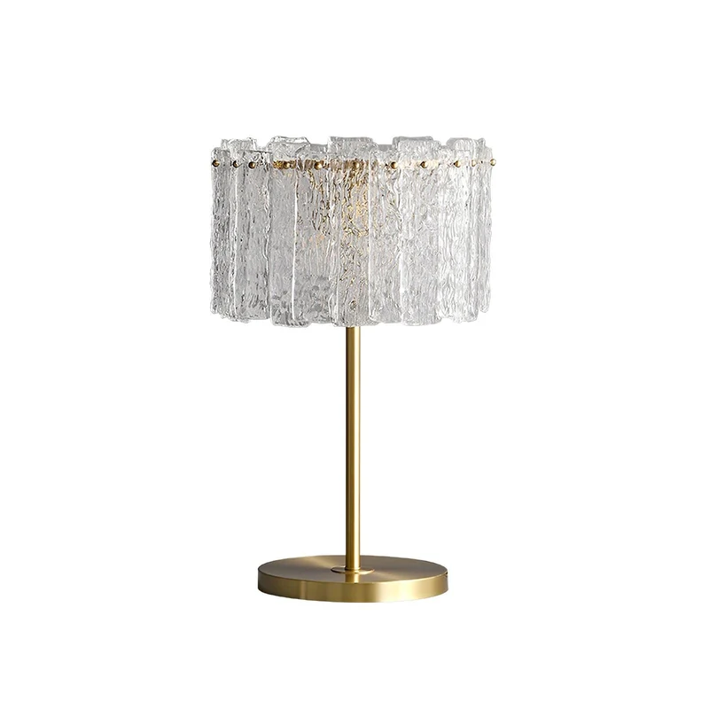 Glazen Tafellamp met Messing Voet – Design Verlichting voor Interieur | Sansoti