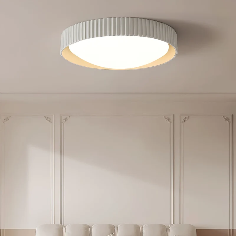 Moderne Plafondlamp Ribbed – Acryl Kap met Harsframe – Warm/Neutraal/Koel Licht – Ø46cm – Oranje, Grijs of Blauw | Sansoti