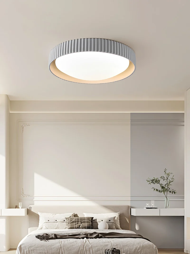 Moderne Plafondlamp Ribbed – Acryl Kap met Harsframe – Warm/Neutraal/Koel Licht – Ø46cm – Oranje, Grijs of Blauw | Sansoti