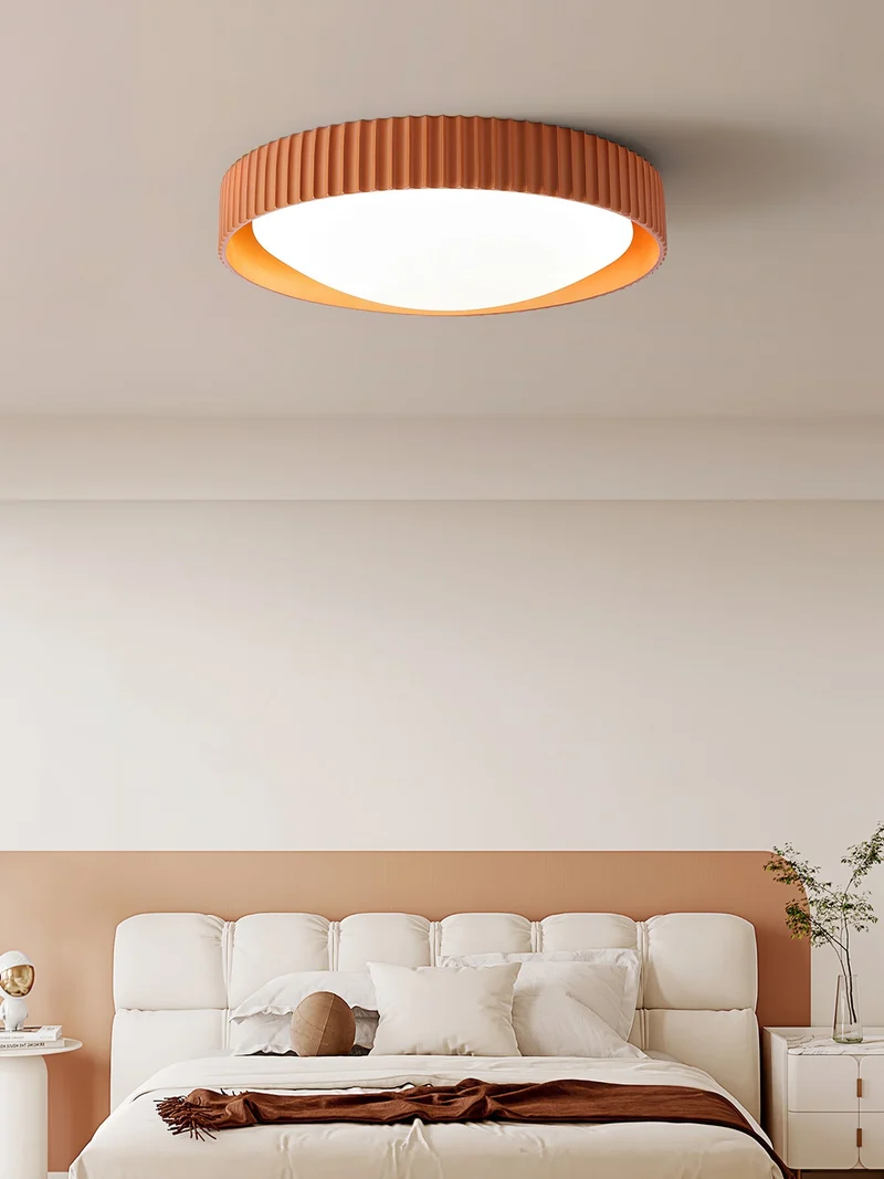 Moderne Plafondlamp Ribbed – Acryl Kap met Harsframe – Warm/Neutraal/Koel Licht – Ø46cm – Oranje, Grijs of Blauw | Sansoti