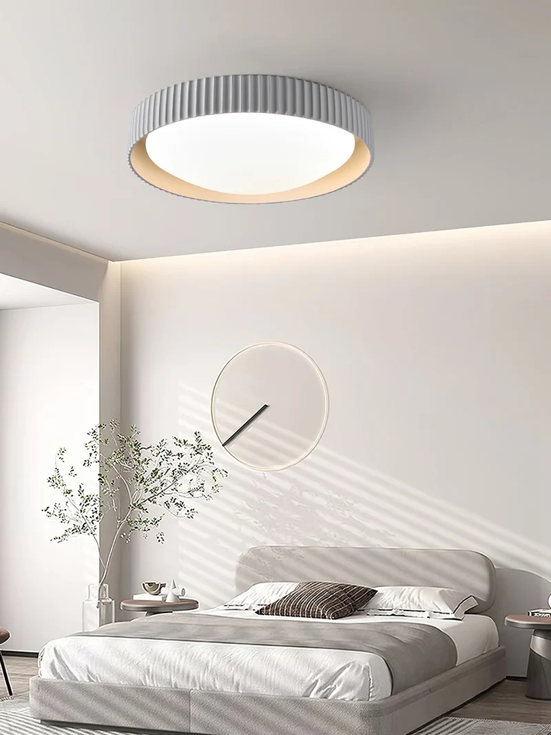 Moderne Plafondlamp Ribbed – Acryl Kap met Harsframe – Warm/Neutraal/Koel Licht – Ø46cm – Oranje, Grijs of Blauw | Sansoti
