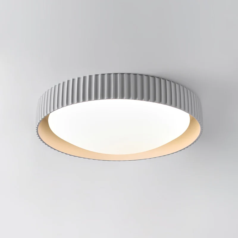 Moderne Plafondlamp Ribbed – Acryl Kap met Harsframe – Warm/Neutraal/Koel Licht – Ø46cm – Oranje, Grijs of Blauw | Sansoti