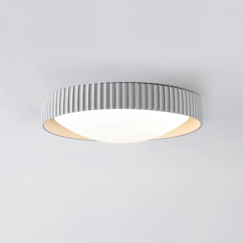 Moderne Plafondlamp Ribbed – Acryl Kap met Harsframe – Warm/Neutraal/Koel Licht – Ø46cm – Oranje, Grijs of Blauw | Sansoti