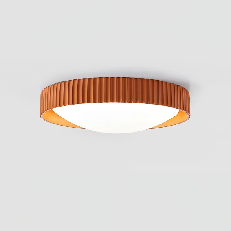 Moderne Plafondlamp Ribbed – Acryl Kap met Harsframe – Warm/Neutraal/Koel Licht – Ø46cm – Oranje, Grijs of Blauw | Sansoti