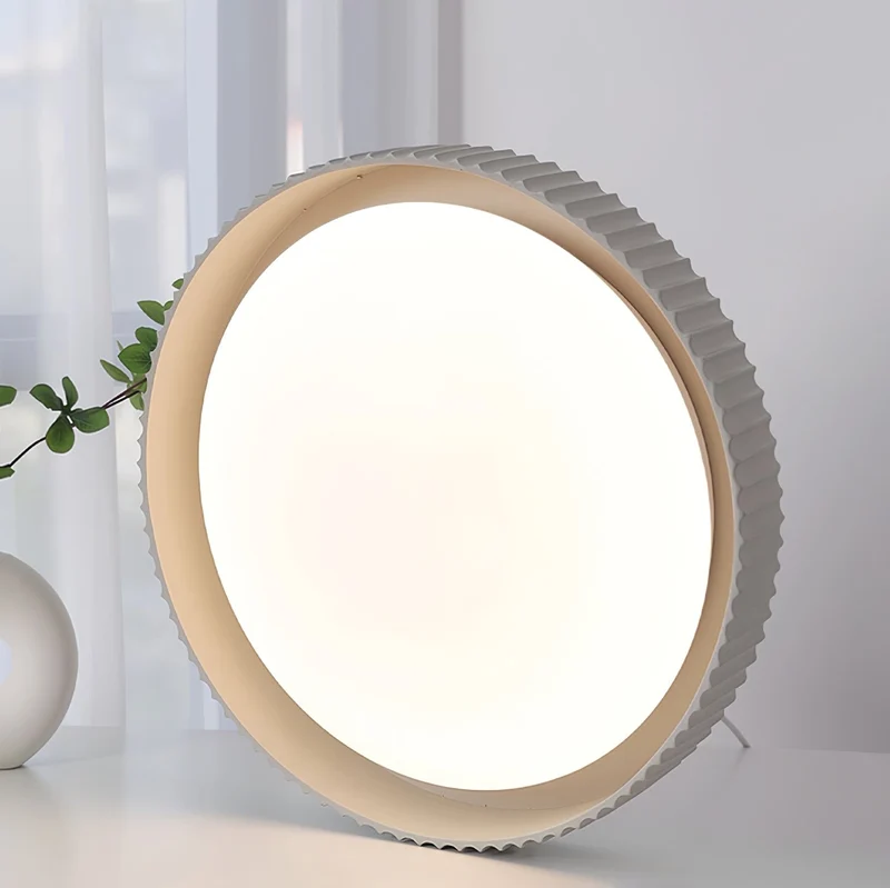 Moderne Plafondlamp Ribbed – Acryl Kap met Harsframe – Warm/Neutraal/Koel Licht – Ø46cm – Oranje, Grijs of Blauw | Sansoti