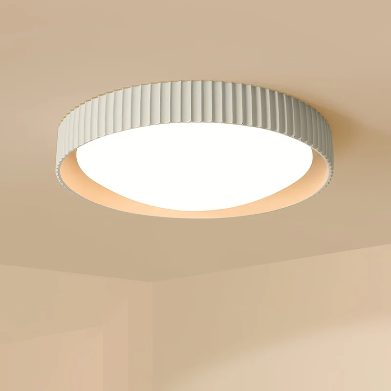 Moderne Plafondlamp Ribbed – Acryl Kap met Harsframe – Warm/Neutraal/Koel Licht – Ø46cm – Oranje, Grijs of Blauw | Sansoti