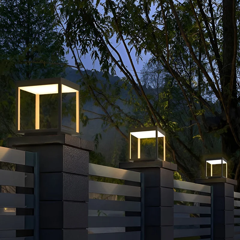 LED Buitenlamp voor Paal Modern Edelstaal IP54 Warm Wit Open Frame Ontwerp Tuinverlichting Muurdecoratie Oplaadbaar | Sansoti
