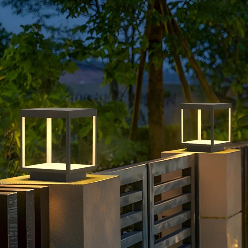 LED Buitenlamp voor Paal Modern Edelstaal IP54 Warm Wit Open Frame Ontwerp Tuinverlichting Muurdecoratie Oplaadbaar | Sansoti