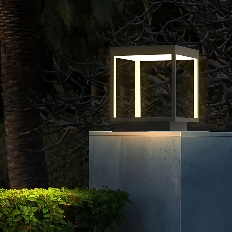LED Buitenlamp voor Paal Modern Edelstaal IP54 Warm Wit Open Frame Ontwerp Tuinverlichting Muurdecoratie Oplaadbaar | Sansoti