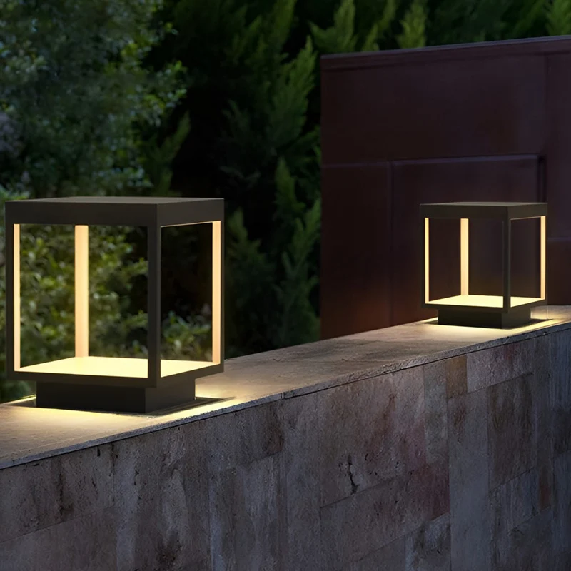 LED Buitenlamp voor Paal Modern Edelstaal IP54 Warm Wit Open Frame Ontwerp Tuinverlichting Muurdecoratie Oplaadbaar | Sansoti