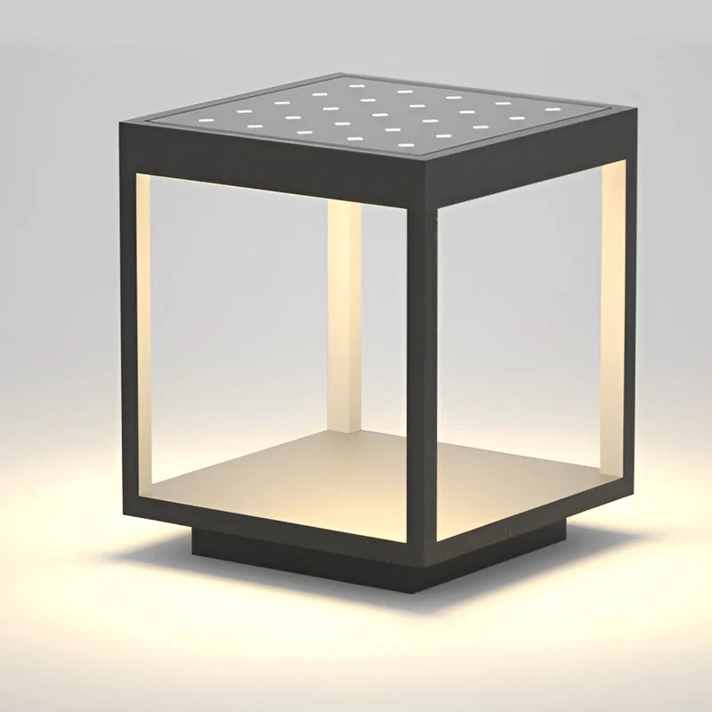 LED Buitenlamp voor Paal Modern Edelstaal IP54 Warm Wit Open Frame Ontwerp Tuinverlichting Muurdecoratie Oplaadbaar | Sansoti