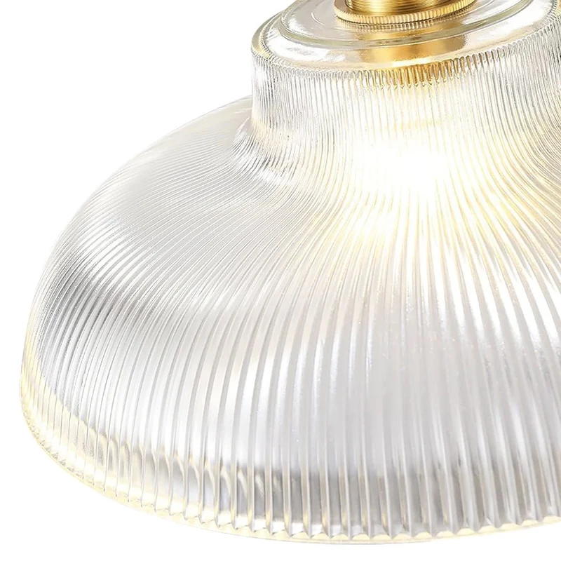 Vintage Hanglamp met Prismatisch Glas - E27 Fitting - Messing & Groen - Dimbaar - Retro Keukenverlichting - Eettafelverlichting | Sansoti