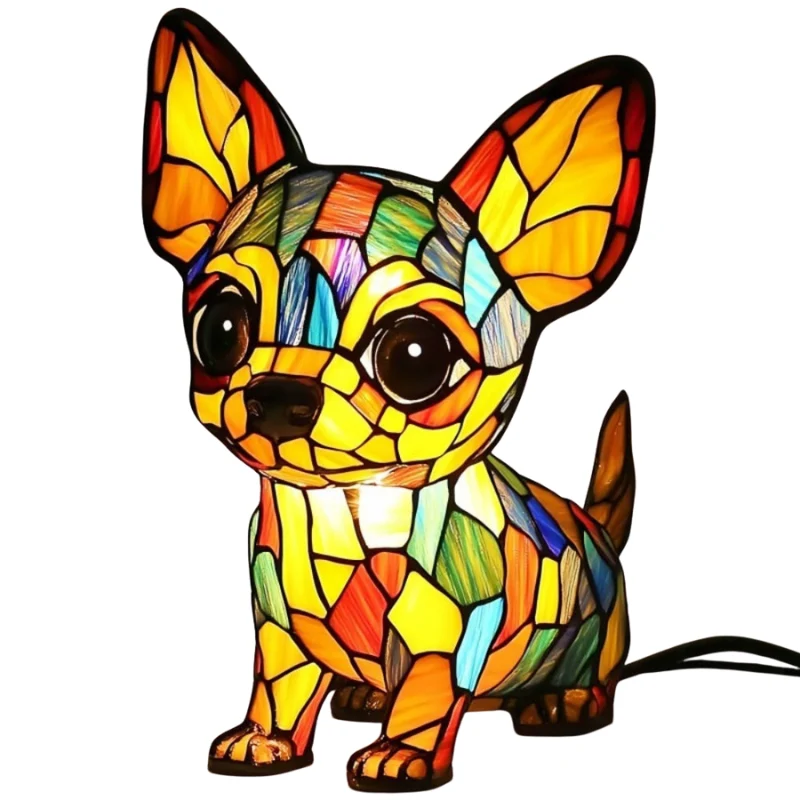 LED-Hondenlamptafel Chihuahua Decoratieve Dierenverlichtingsaccessoire Warmwit Handgemaakt Kunstwerk Voor Woon- en Slaapkamer Cadeau Voor Honden Liefhebbers | Sansoti