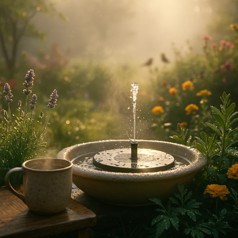 Zonne-energie Fonteinpomp voor Vijver Vogelbad en Tuin met Automatische Werking | Sansoti