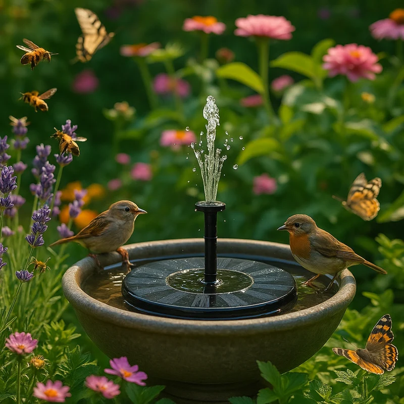 Zonne-energie Fonteinpomp voor Vijver Vogelbad en Tuin met Automatische Werking | Sansoti